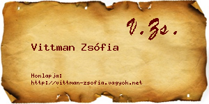 Vittman Zsófia névjegykártya
